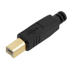 USB-BM - Разъем USB кабельный, штекер тип B,, 4 контакта покрытие позолота 24К