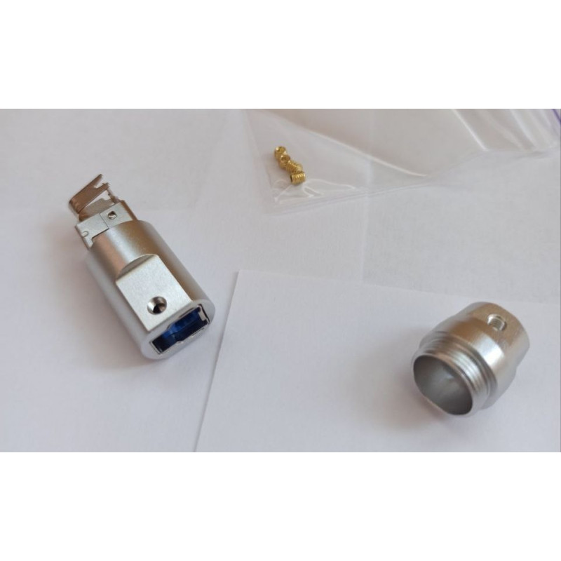 USB-BM3H - Разъем USB кабельный, штекер тип B, 8 контактов покрытие позолота 24К