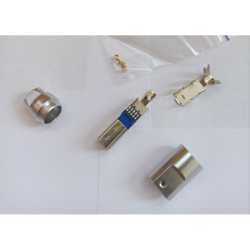 USB-BM3H - Разъем USB кабельный, штекер тип B, 8 контактов покрытие позолота 24К