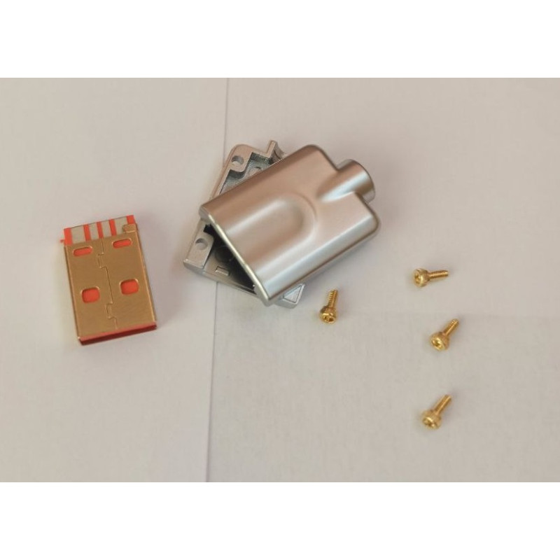 USB-AM2Y - Разъем USB кабельный, штекер тип А, 4 контакта покрытие позолота 24К