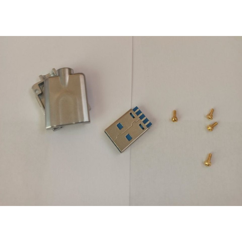 USB-AM3Y - Разъем USB кабельный, штекер тип А, 8 контактов покрытие позолота 24К