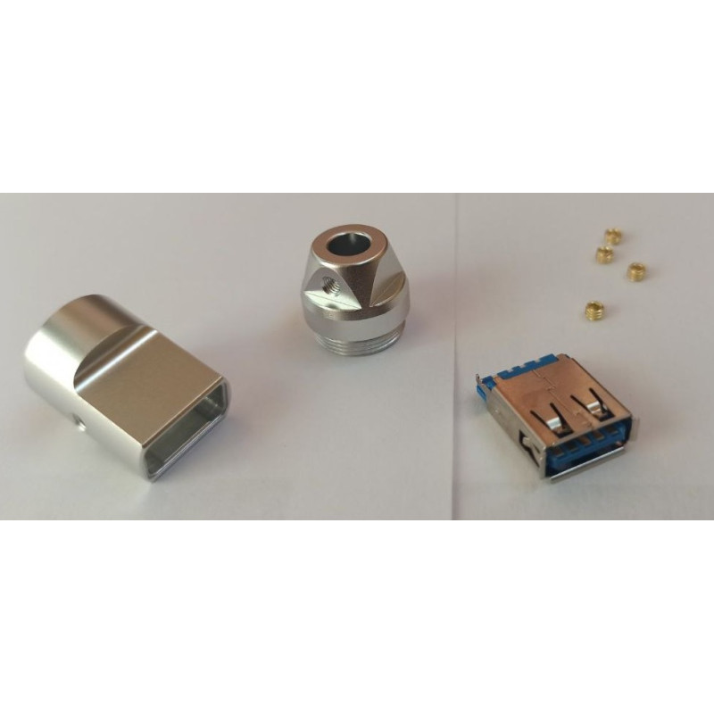 USB-AF2Y - Разъем USB кабельный, гнездо тип A, 4 контакта покрытие позолота 24К