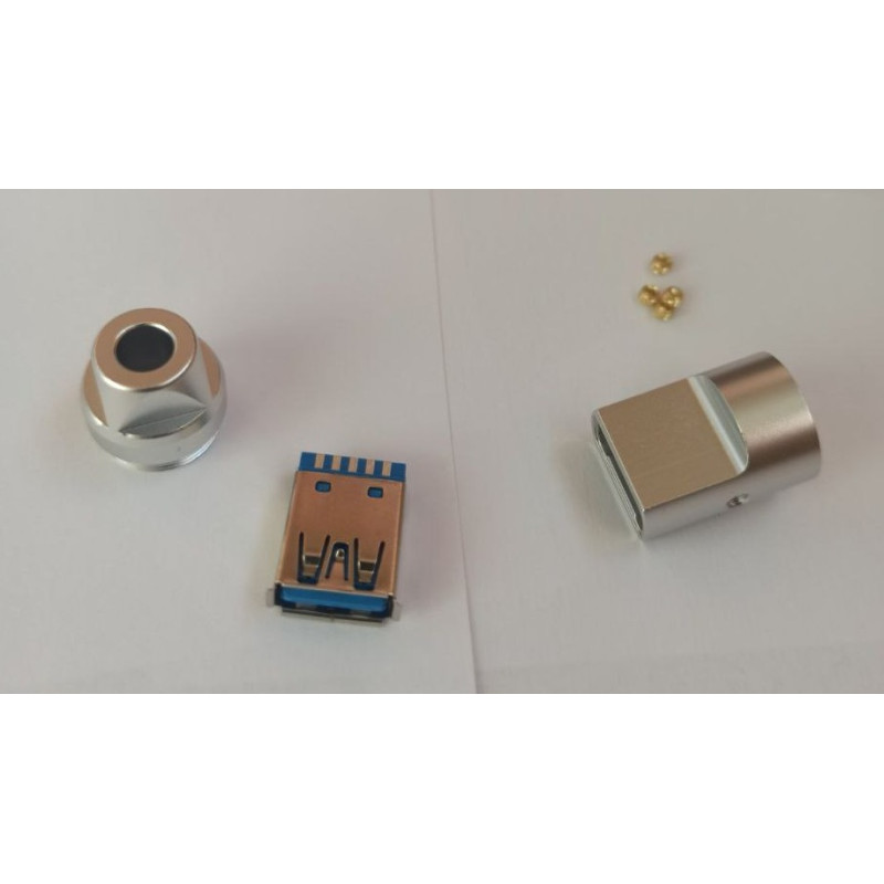 USB-AF3Y - Разъём USB кабельный, гнездо тип A, 8 контактов покрытие позолота 24К