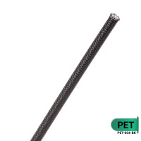 PET-004-BK - Кабельная оплетка из полиэстера, размер 4мм, цвет – черный, катушка 500м