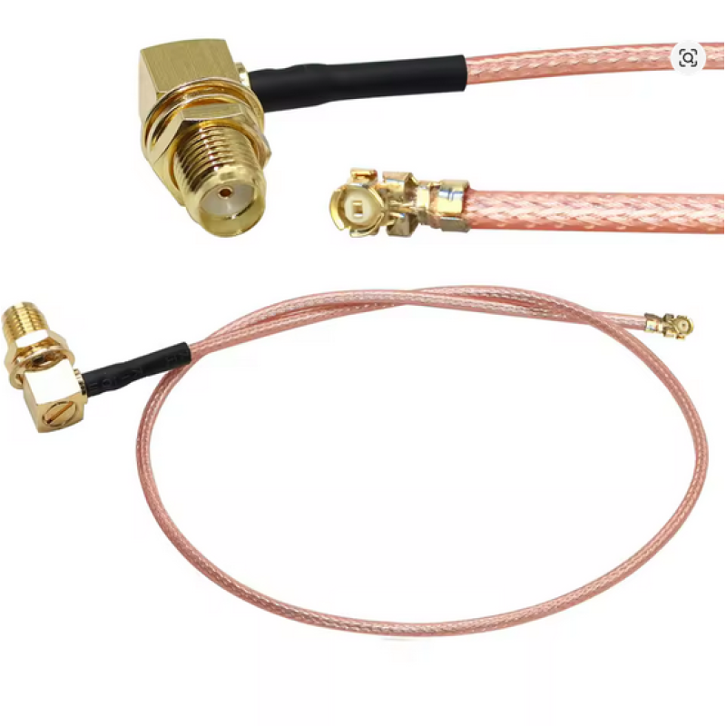 Переходной коаксиальный кабель джампер IPX Cable U.FL-SMA угловое гнездо 10см