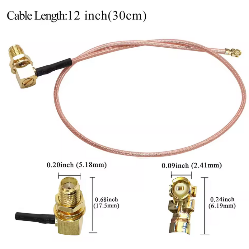Антенный кабель IPX Cable RG178 U.FL-SMA угловое гнездо 15см, I-Taki (Южная Корея)