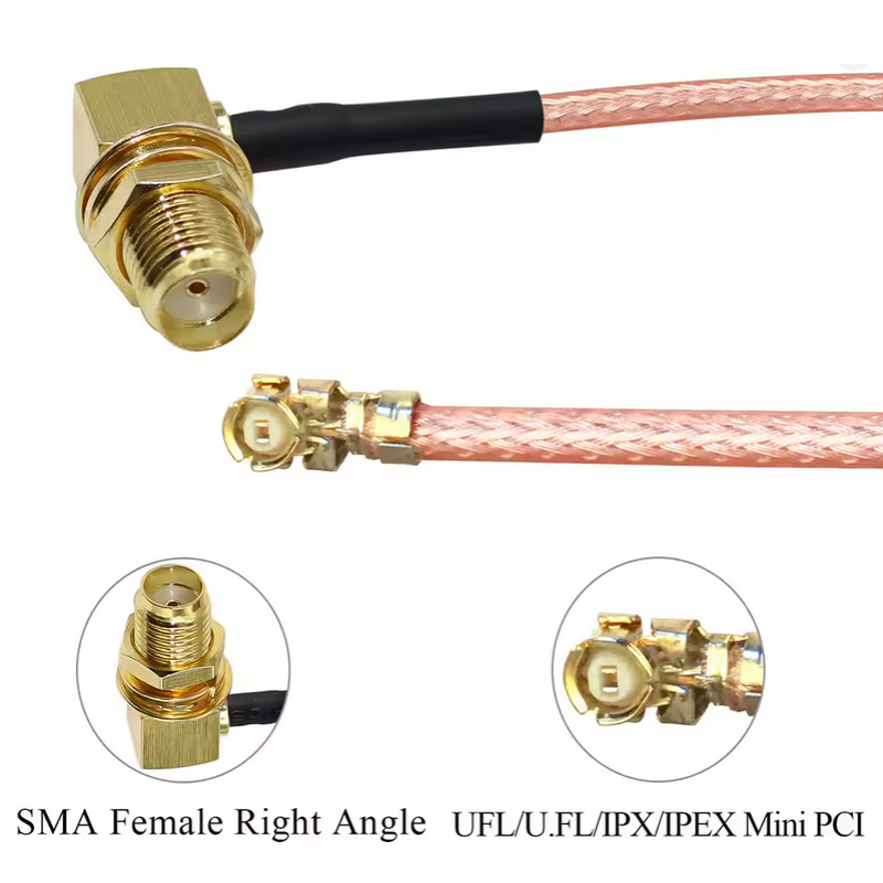 Антенный кабель IPX Cable RG178 U.FL-SMA угловое гнездо 15см, I-Taki (Южная Корея)