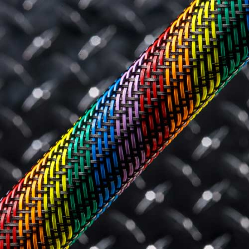 PET-006-BK-50 - Кабельная оплетка из полиэстера, размер 6мм, цвет – черный, 50 м