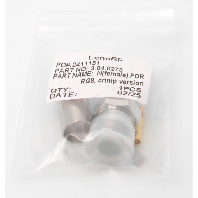 3.04.0273 - N(female) для RG8 LMR400 - Коннектор N(гнездо) для коаксиального кабеля RG8 LMR400