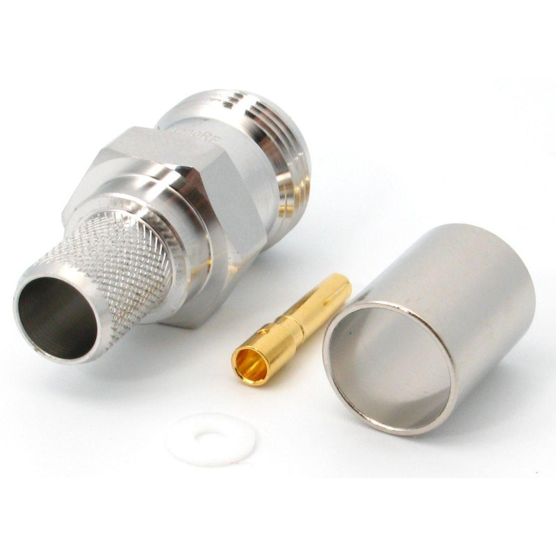 3.04.0273 - N(female) для RG8 LMR400 - Коннектор N(гнездо) для коаксиального кабеля RG8 LMR400
