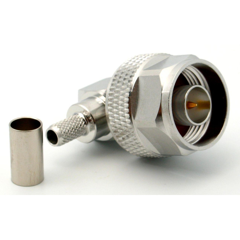 3.04.0272 - N(male) Угол для RG223 - Коннектор N(штекер) угловой для коаксиального кабеля RG223