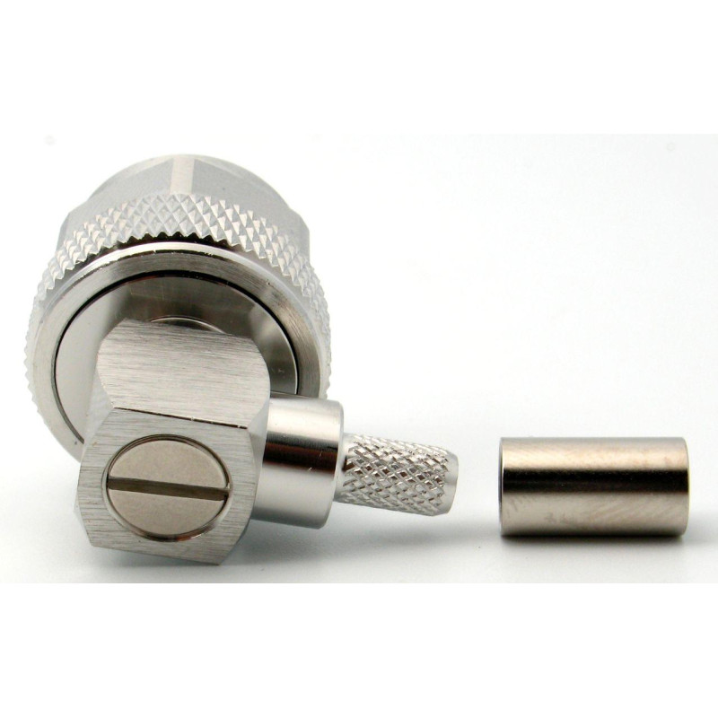 3.04.0272 - N(male) Угол для RG223 - Коннектор N(штекер) угловой для коаксиального кабеля RG223