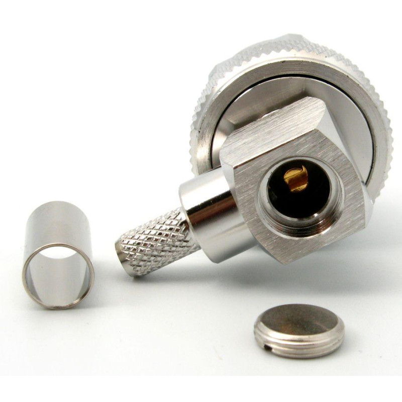 3.04.0272 - N(male) Угол для RG223 - Коннектор N(штекер) угловой для коаксиального кабеля RG223