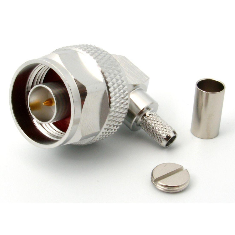 3.04.0272 - N(male) Угол для RG223 - Коннектор N(штекер) угловой для коаксиального кабеля RG223