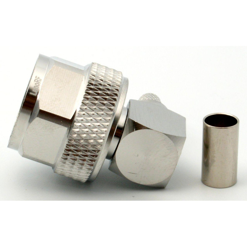 3.04.0272 - N(male) Угол для RG223 - Коннектор N(штекер) угловой для коаксиального кабеля RG223