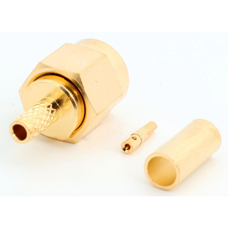 3.01.369 - RP-SMA (мужской) для RG316 - Коннектор RP-SMA (штекер) для коаксиального кабеля RG316, Leno RF (КНР)