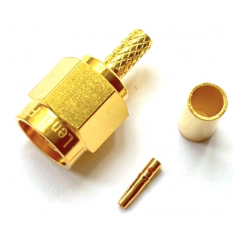 3.01.369 - RP-SMA (мужской) для RG316 - Коннектор RP-SMA (штекер) для коаксиального кабеля RG316, Leno RF (КНР)