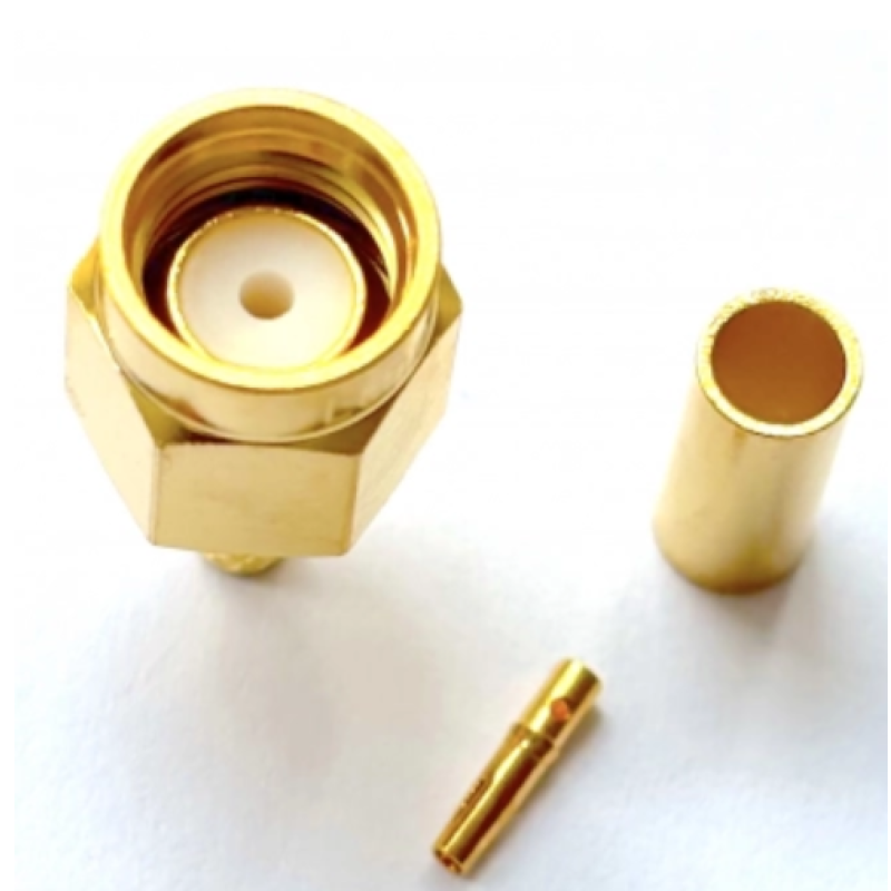 3.01.369 - RP-SMA (мужской) для RG316 - Коннектор RP-SMA (штекер) для коаксиального кабеля RG316, Leno RF (КНР)