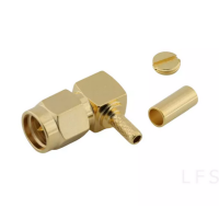 3.01.303 - SMA (male) angle for RG316 - Конектор SMA (штекер) кутовий для коаксіального кабелю RG316