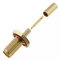 3.01.384 - RP-SMA (female)  для RG316 - Коннектор RP-SMA (гнездо) для коаксиального кабеля RG316, Leno RF (КНР)