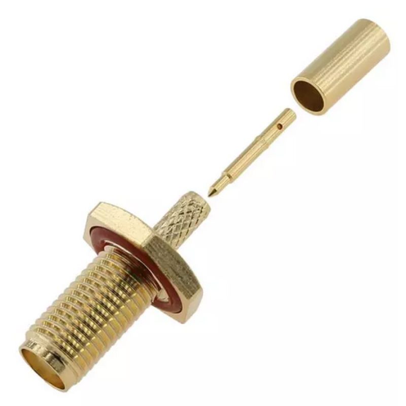 3.01.384 - RP-SMA (female) для RG316 - Коннектор RP-SMA (гнездо) для коаксиального кабеля RG316, Leno RF (КНР)