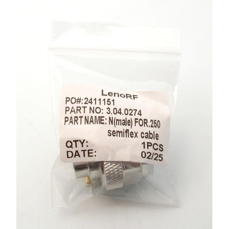 3.04.0274 - N (male) для RG401 - Коннектор N(штекер) для коаксиального кабеля RG401