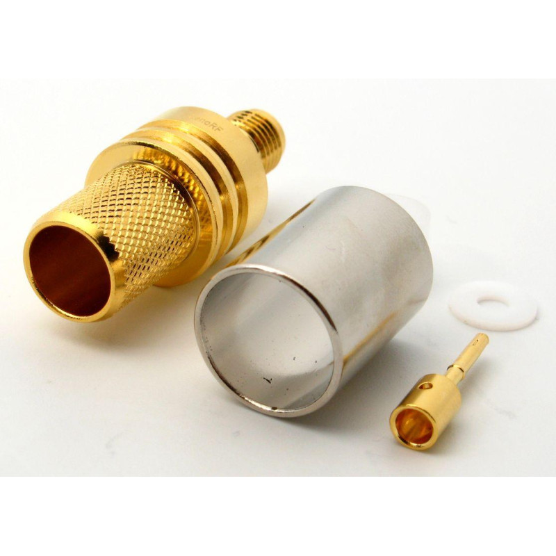 3.01.333 - SMA (гнездо) для RG8, LMR400 - Коннектор SMA (гнездо) для коаксиального кабеля RG8, LMR400, Leno RF (КНР)