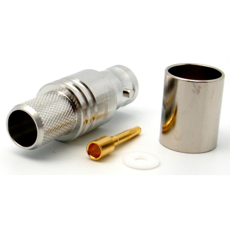 3.05.101 - BNC(female) for RG8, LMR400 - Конектор BNC (гніздо) для коаксіального кабелю RG8, LMR400, Leno RF (КНР)