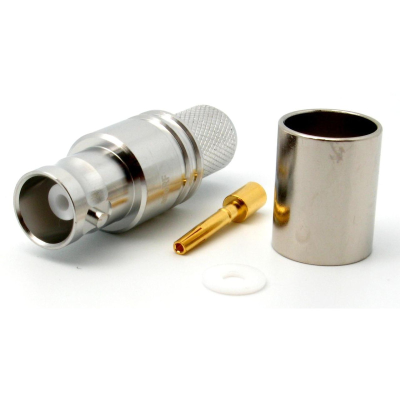 3.05.101 - BNC(female) for RG8, LMR400 - Конектор BNC (гніздо) для коаксіального кабелю RG8, LMR400, Leno RF (КНР)