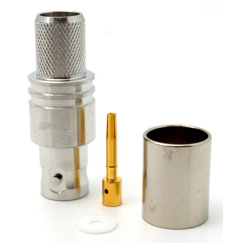 3.05.101 - BNC(female) for RG8, LMR400 - Конектор BNC (гніздо) для коаксіального кабелю RG8, LMR400, Leno RF (КНР)