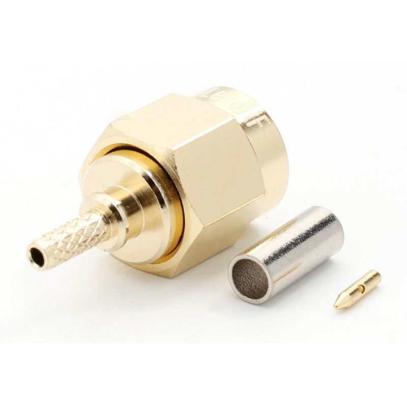 3.12.1002 - SMA (штекер) для RG178 - Коннектор SMA (штекер) для коаксиального кабеля RG178, Leno RF (КНР)