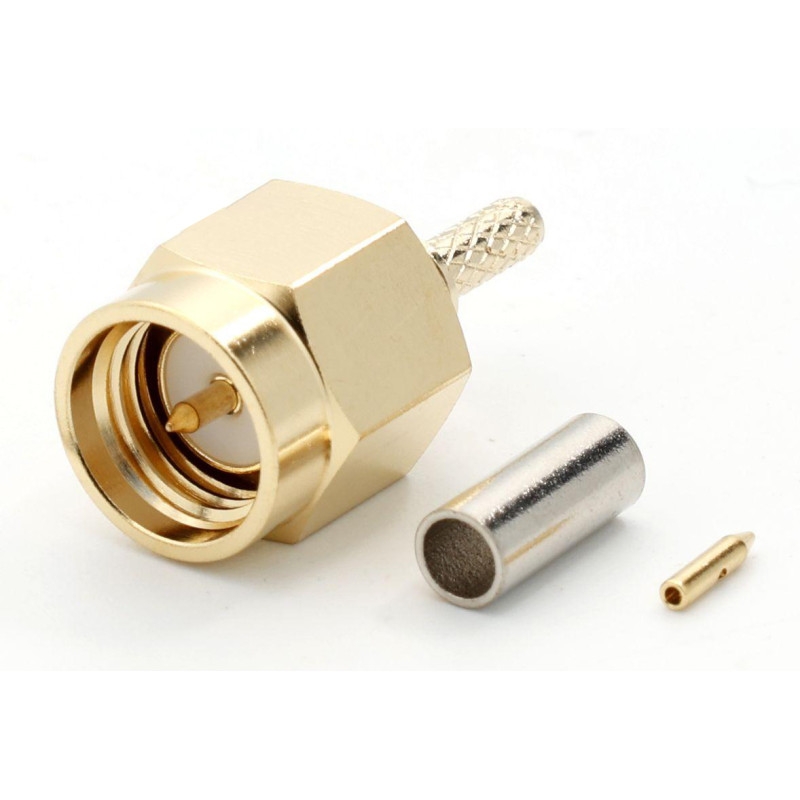 3.12.1002 - SMA (штекер) для RG178 - Коннектор SMA (штекер) для коаксиального кабеля RG178, Leno RF (КНР)