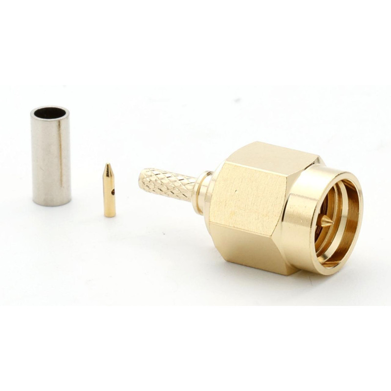 3.12.1002 - SMA (штекер) для RG178 - Коннектор SMA (штекер) для коаксиального кабеля RG178, Leno RF (КНР)