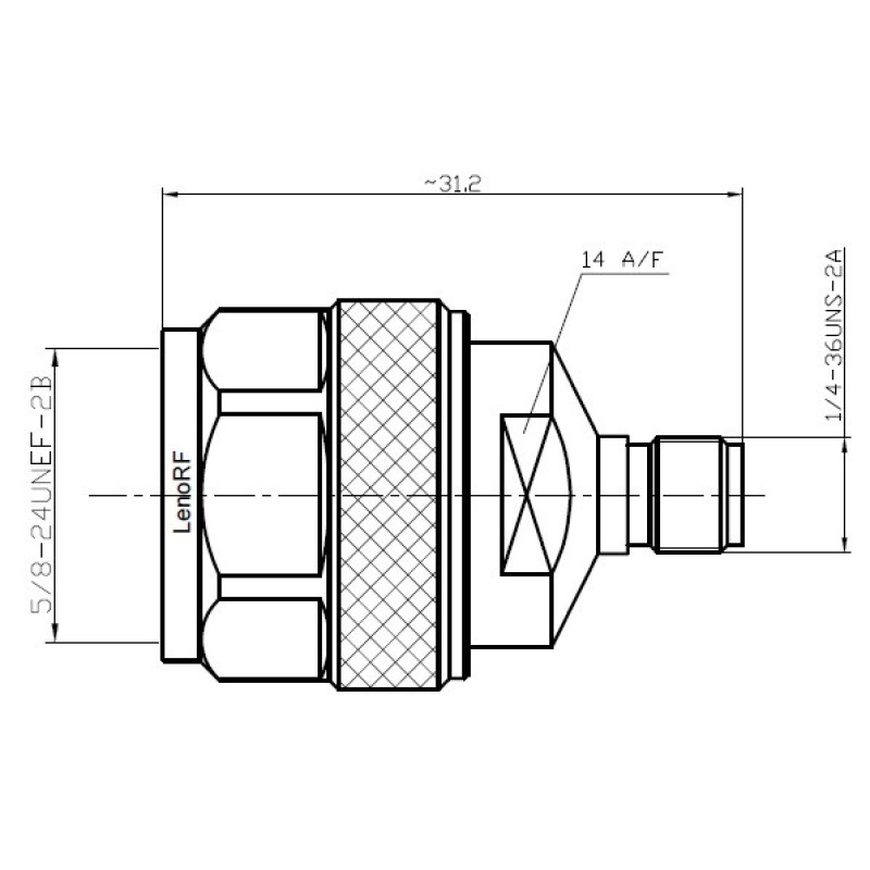 3.17.132 - SMA-N - Адаптер SMA(гнездо) female - N (штекер) male, Leno RF (КНР)