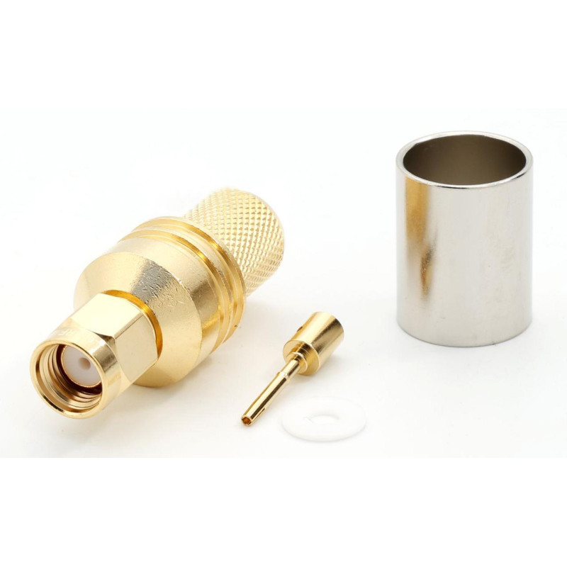 3.01.344 - RP-SMA(male) for RG8, LMR400 - Конектор RP-SMA (штекер) для коаксіального кабелю RG8, LMR400