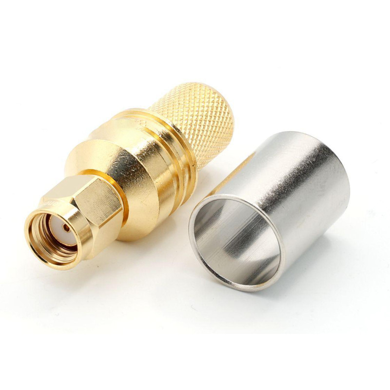 3.01.344 - RP-SMA(male) for RG8, LMR400 - Конектор RP-SMA (штекер) для коаксіального кабелю RG8, LMR400