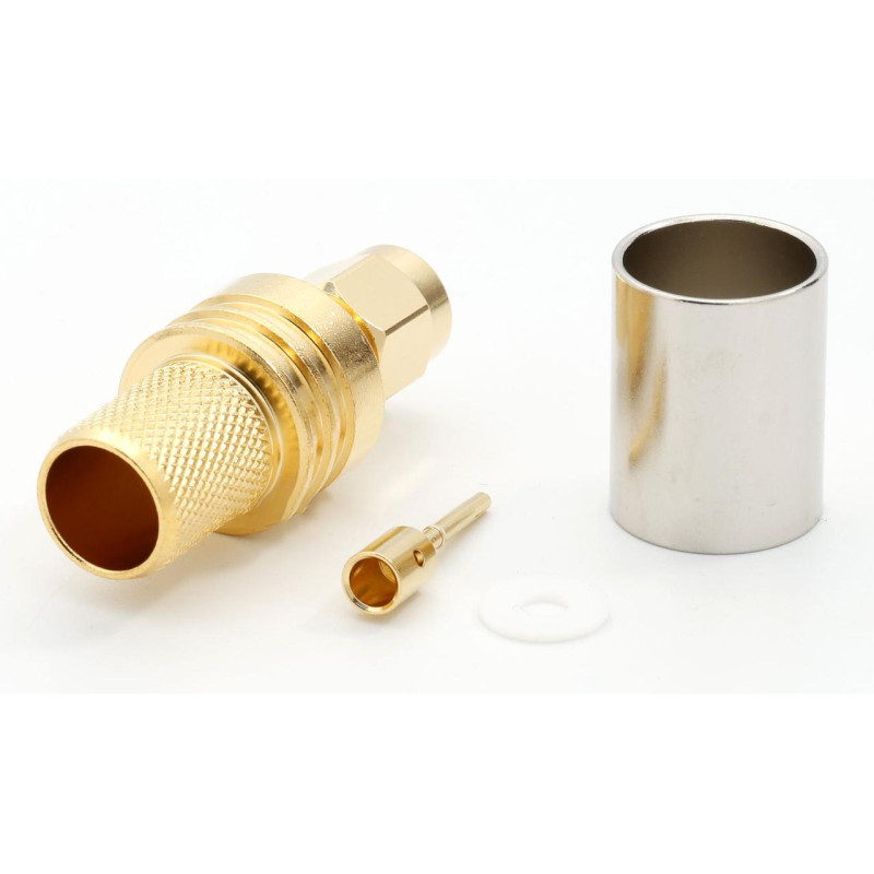 3.01.344 - RP-SMA(male) for RG8, LMR400 - Конектор RP-SMA (штекер) для коаксіального кабелю RG8, LMR400