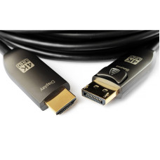 DP2HDMI-FO-4K-35 - Цифровой оптический кабель Displayport штекер – HDMI штекер, DP1.2 to HDMI2.0