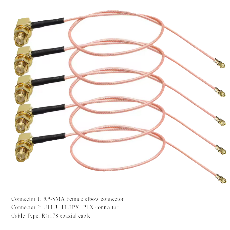 Переходной коаксиальный кабель джампер IPX Cable RG178 U.FL-R-SMA угловое гнездо 15см
