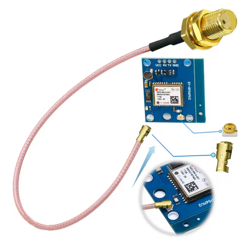 Перехідний коаксіальний кабель джампер IPX Cable RG178 U.FL-SMA гніздо 15см