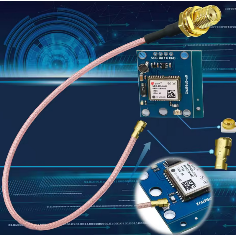 Перехідний коаксіальний кабель джампер IPX Cable RG178 U.FL-SMA гніздо 15см