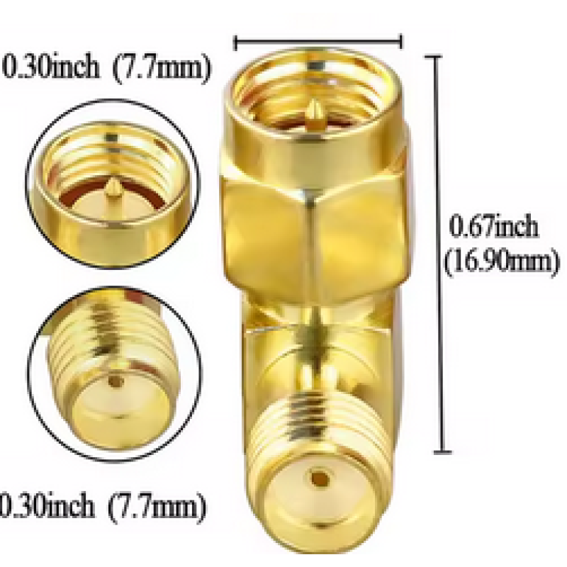 Прохідний кутовий адаптер SMA, штекер-гніздо