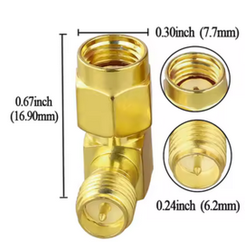 Проходной угловой адаптер RP SMA>RP SMA, штекер-гнездо