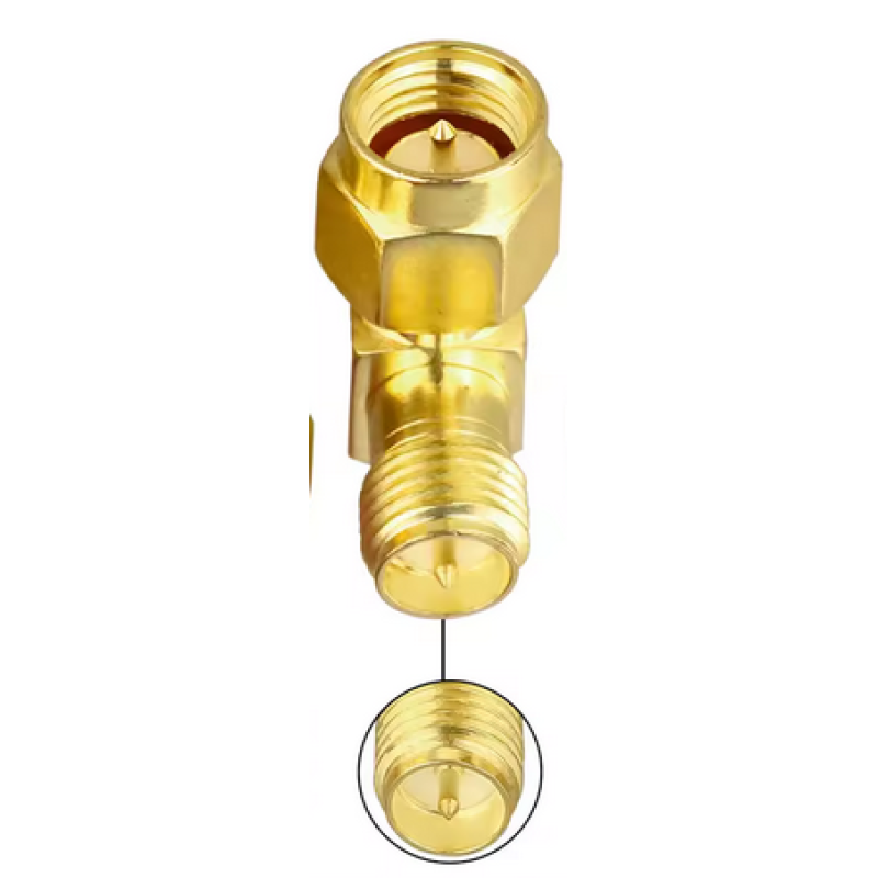 Прохідний кутовий адаптер SMA>RP SMA, штекер-гніздо