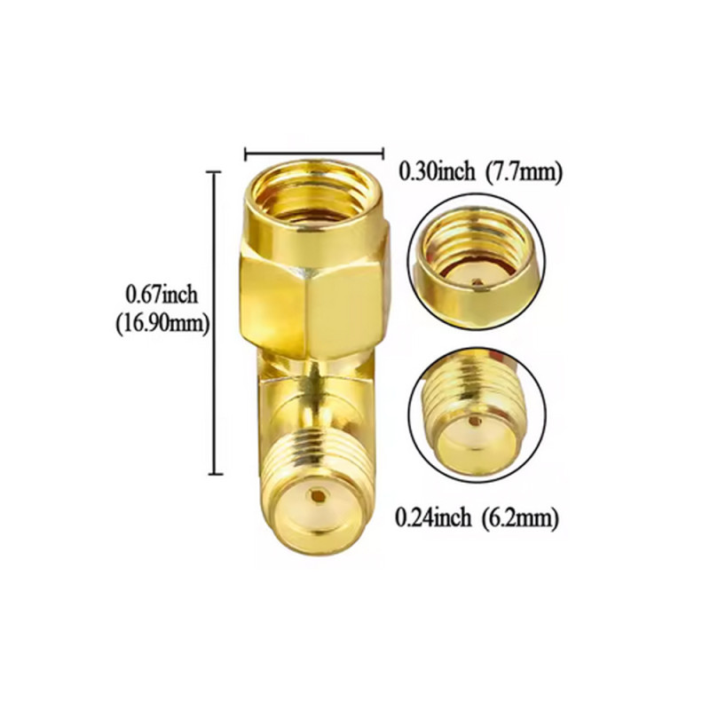 Прохідний кутовий адаптер RP SMA> SMA, штекер-гніздо