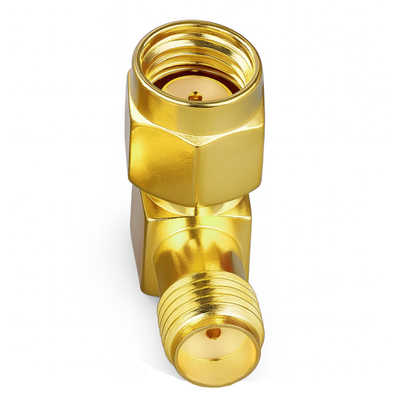 Прохідний кутовий адаптер RP SMA> SMA, штекер-гніздо