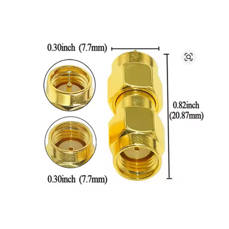 Прохідний адаптер SMA > RP SMA, компактний, штекер-штекер