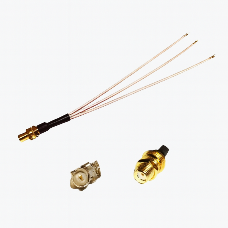 Перехідний Y-подібний коаксіальный кабель джампер IPX Cable RG178 3xU.FL-SMA гніздо 15см