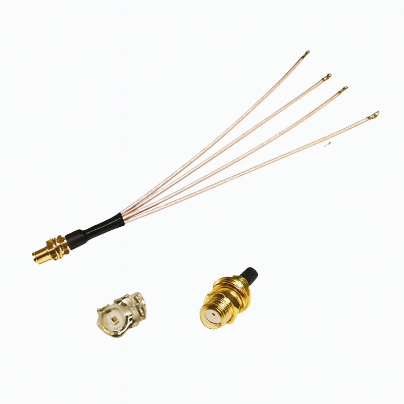 Перехідний Y-подібний коаксіальный кабель джампер IPX Cable RG178 4xU.FL-SMA гніздо 15см