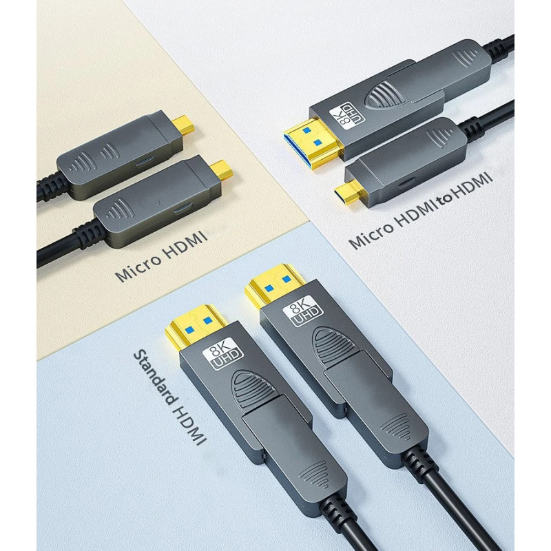 HDMI2.1D-FO-8K-70 - Цифровой оптический кабель HDMI, разрешение 8К 60Hz, версия 2.1, HDMI штекер